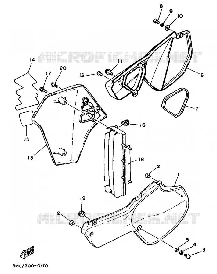 COUVERCLE LATERAL Yamaha MOTO 80 1990 YZ  YZ80LC/YZ80A