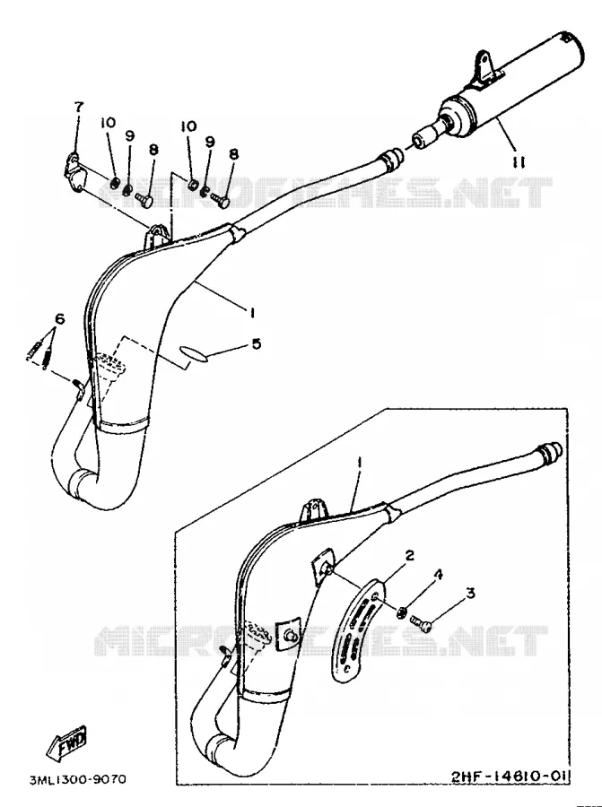 ECHAPPEMENT Yamaha MOTO 80 1990 YZ  YZ80LC/YZ80A