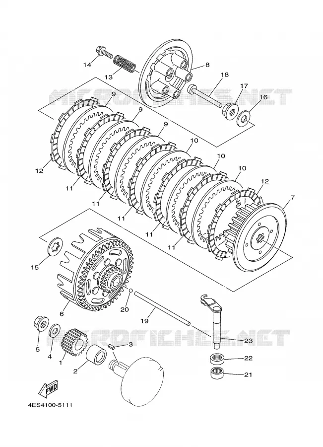 EMBRAYAGE DE DEMARREUR Yamaha MOTO 80 2000 YZ BIG WHEELS  YZ80LW