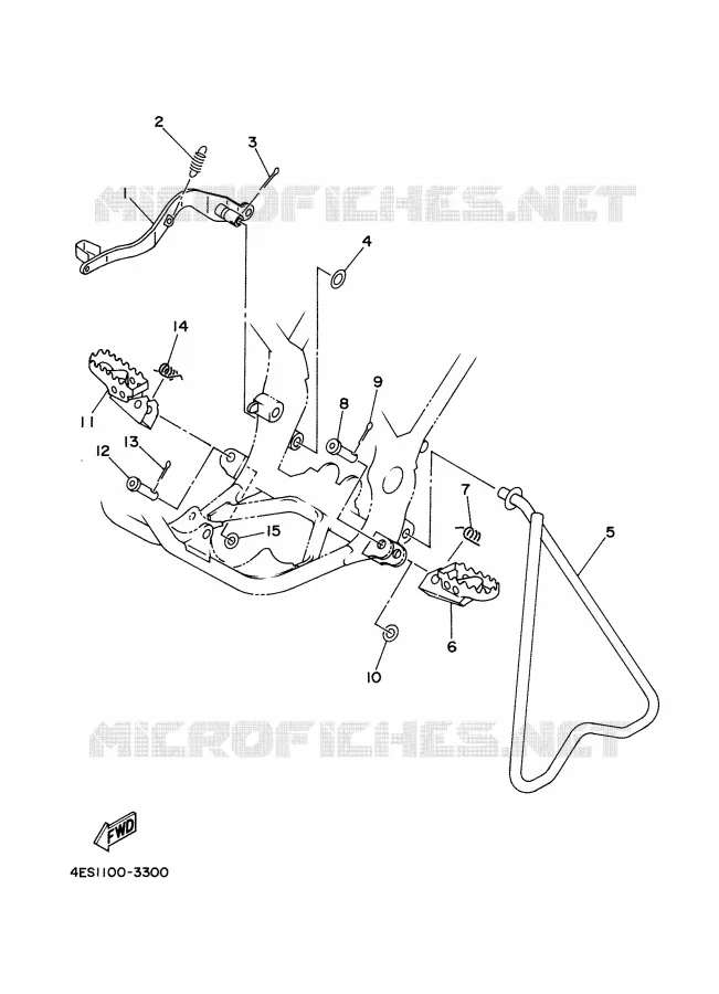 SUPPORT / REPOSE PIEDS Yamaha MOTO 80 2001 YZ  YZ80N