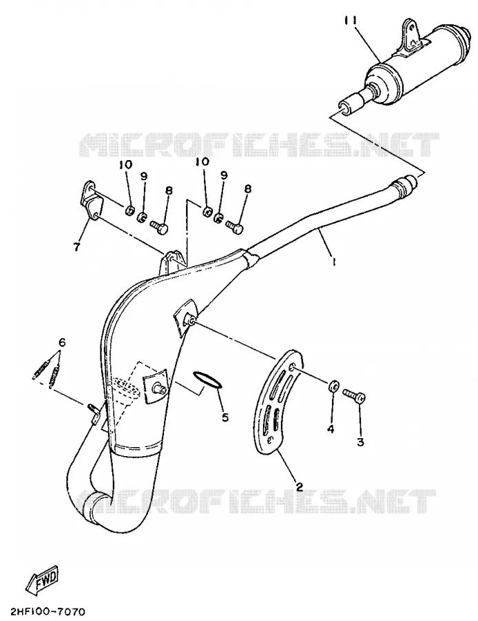 ECHAPPEMENT Yamaha MOTO 80 1992 YZ  YZ80T
