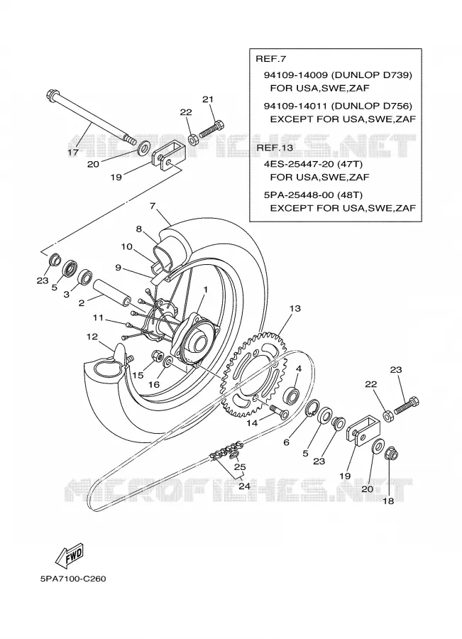 ROUE ARRIERE Yamaha MOTO 85 2004 YZ  YZ85