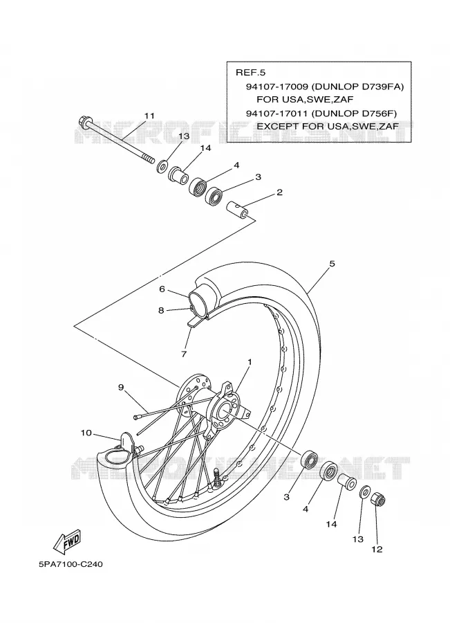 ROUE AVANT Yamaha MOTO 85 2004 YZ  YZ85