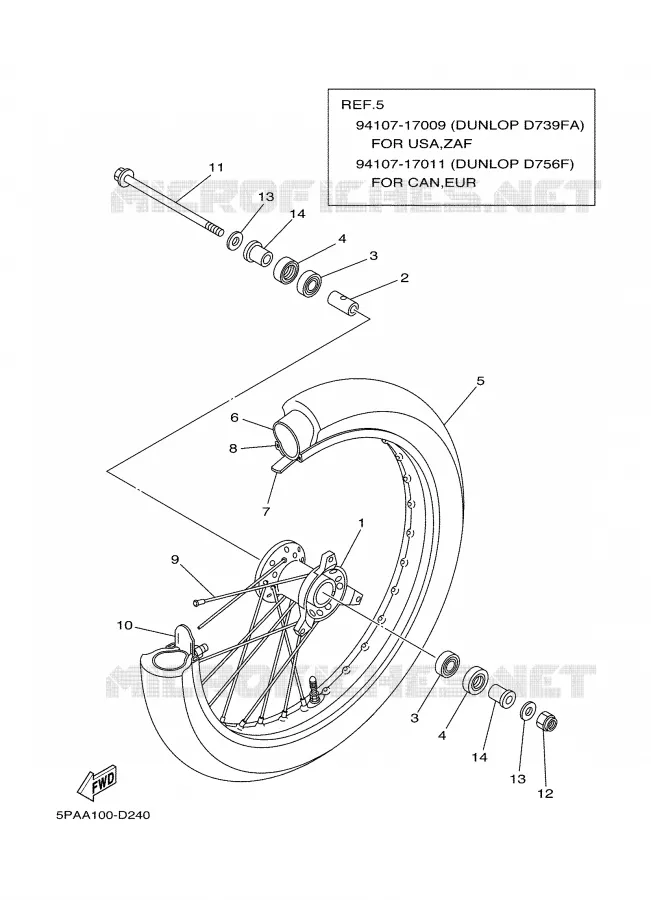 ROUE AVANT Yamaha MOTO 85 2005 YZ  YZ85