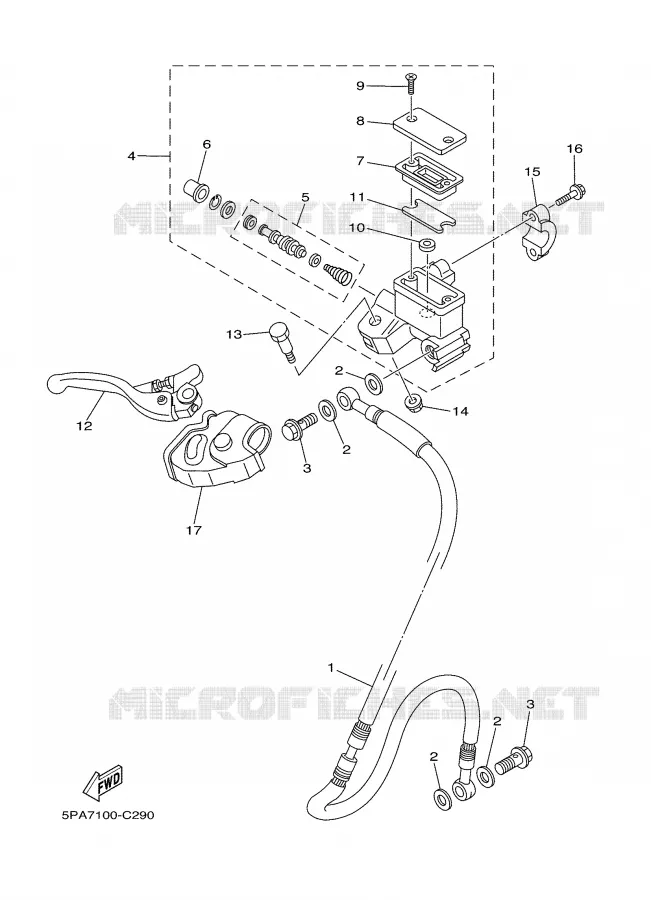 MAITRE CYLINDRE AVANT Yamaha MOTO 85 2009 YZ  YZ85