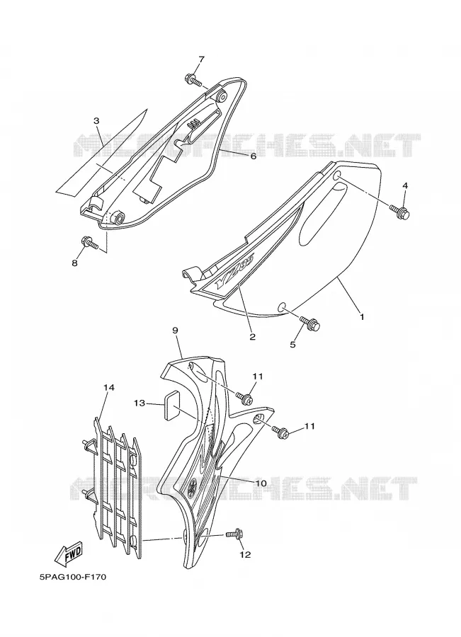 COUVERCLE LATERAL Yamaha MOTO 85 2007 YZ  YZ85W1