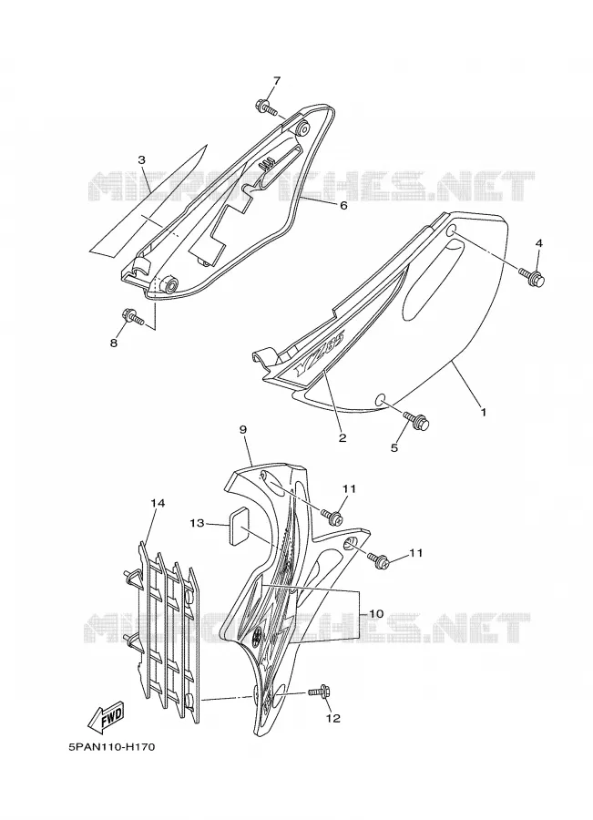 COUVERCLE LATERAL Yamaha MOTO 85 2009 YZ  YZ85Y