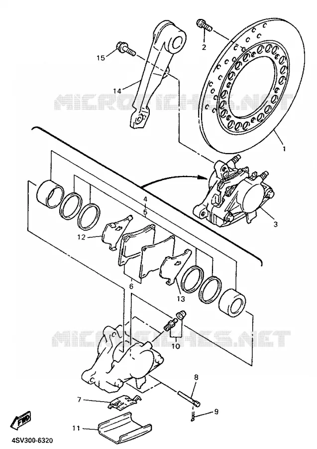 ETRIER / DISQUE DE FREIN ARRIERE Yamaha MOTO 1000 1996 THUNDERACE  YZF1000R