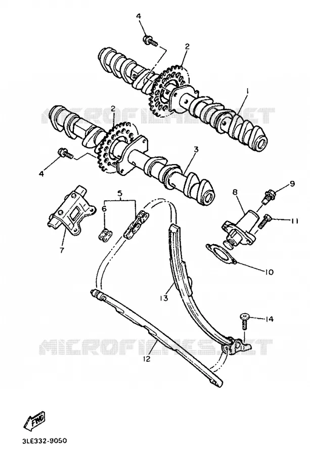 ARBRE A CAMES / CHAINE DE DISTRIBUTION Yamaha MOTO 1000 1996 THUNDERACE  YZF1000R
