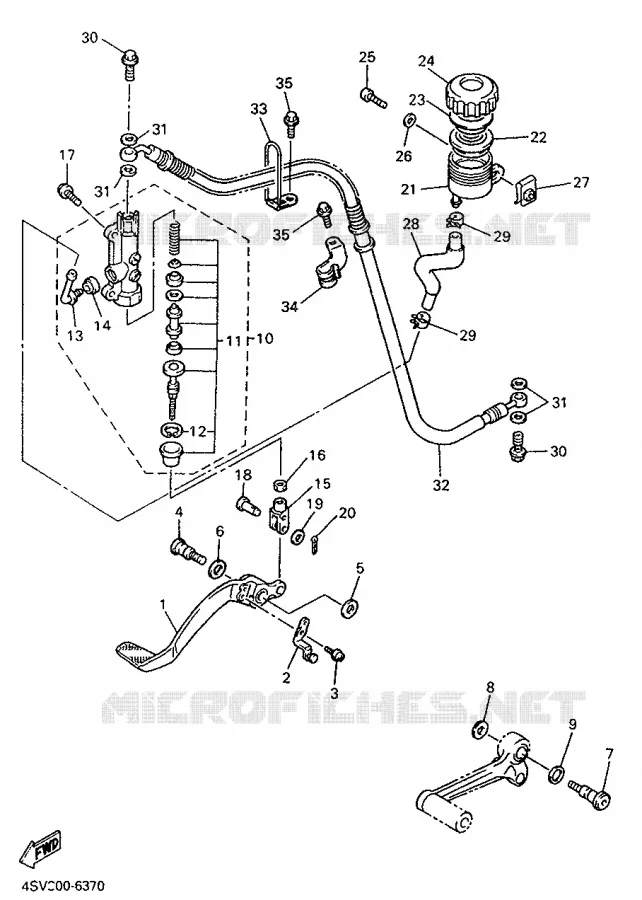 MAITRE CYLINDRE DE FREIN ARRIERE Yamaha MOTO 1000 1996 THUNDERACE  YZF1000R