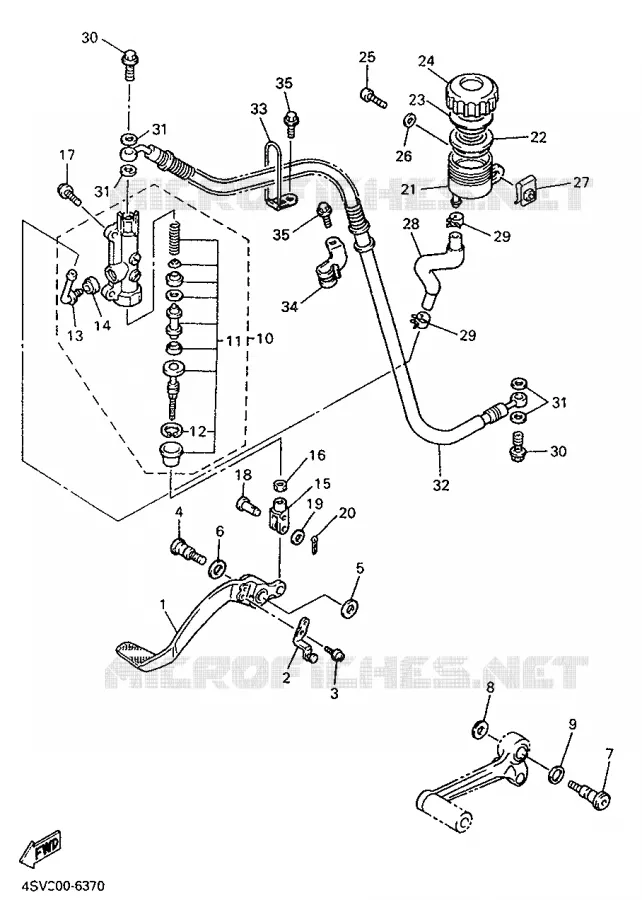 MAITRE CYLINDRE DE FREIN ARRIERE Yamaha MOTO 1000 1997 THUNDERACE  YZF1000R
