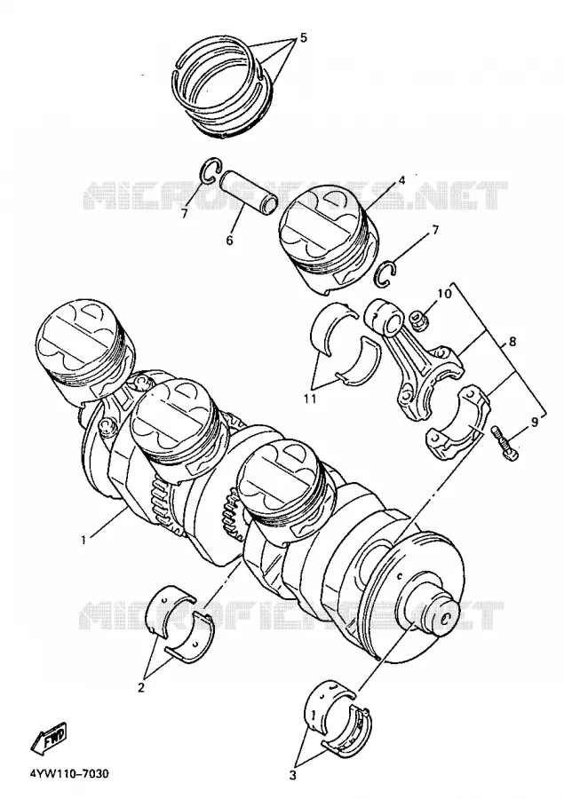VILEBREQUIN / PISTON Yamaha MOTO 1000 1997 THUNDERACE  YZF1000R