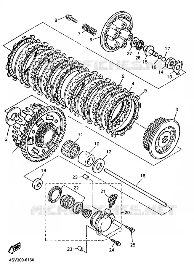 EMBRAYAGE DE DEMARREUR Yamaha MOTO 1000 1998 THUNDERACE  YZF1000R