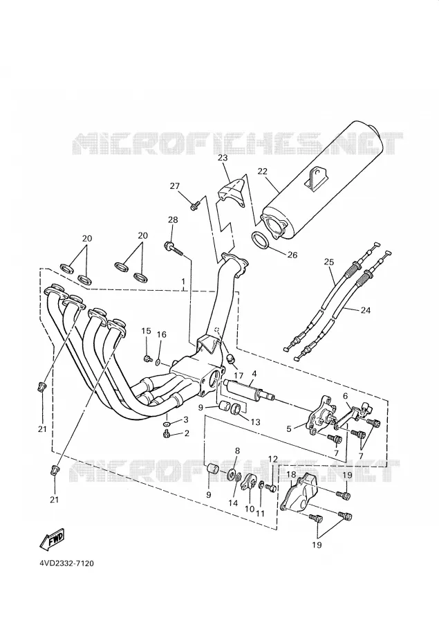 ECHAPPEMENT Yamaha MOTO 1000 2001 THUNDERACE  YZF1000R